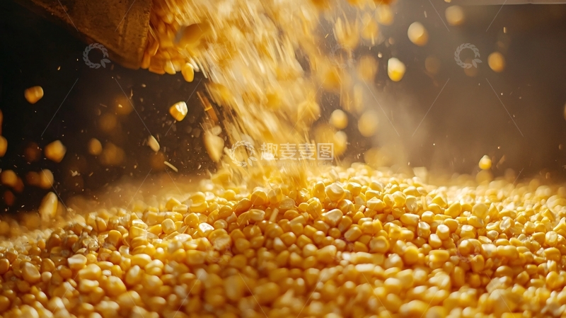 高清大图下载【趣麦麦图】玉米颗粒倾泻而下