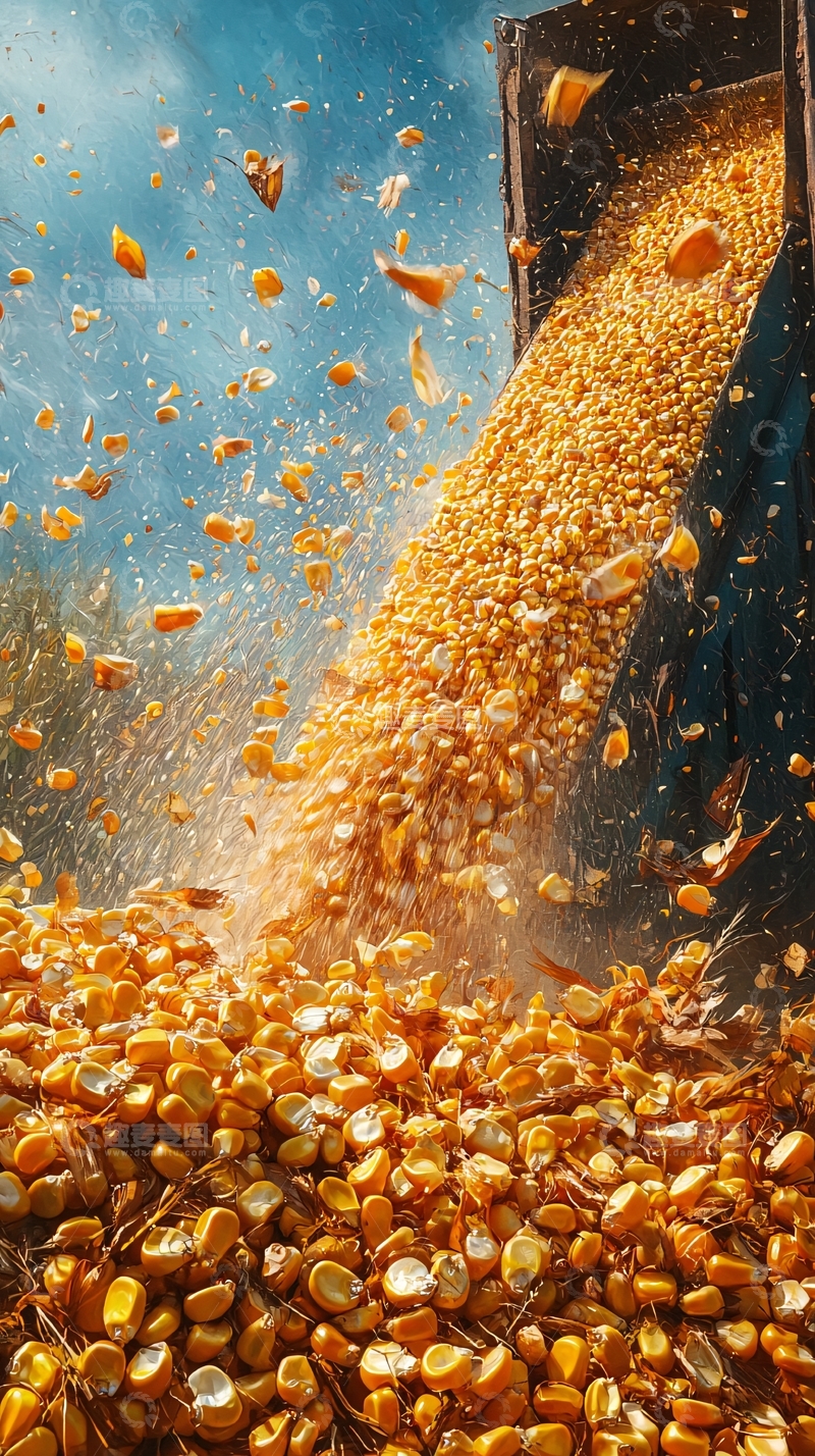 高清大图下载【趣麦麦图】玉米收割