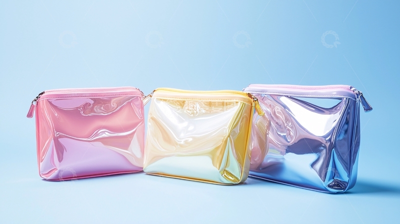 高清大图下载【趣麦麦图】彩虹色透明化妆包