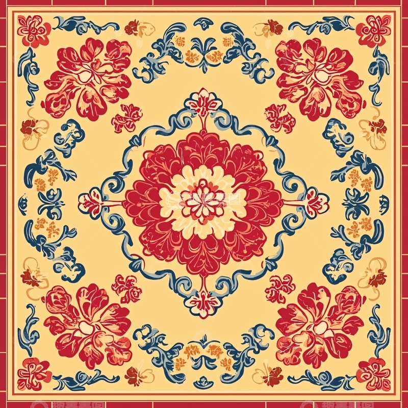 高清大图下载【趣麦麦图】精美花卉瓷砖图案