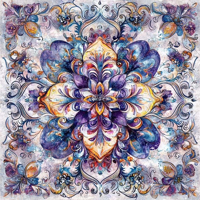 高清大图下载【趣麦麦图】精美繁复的花卉图案