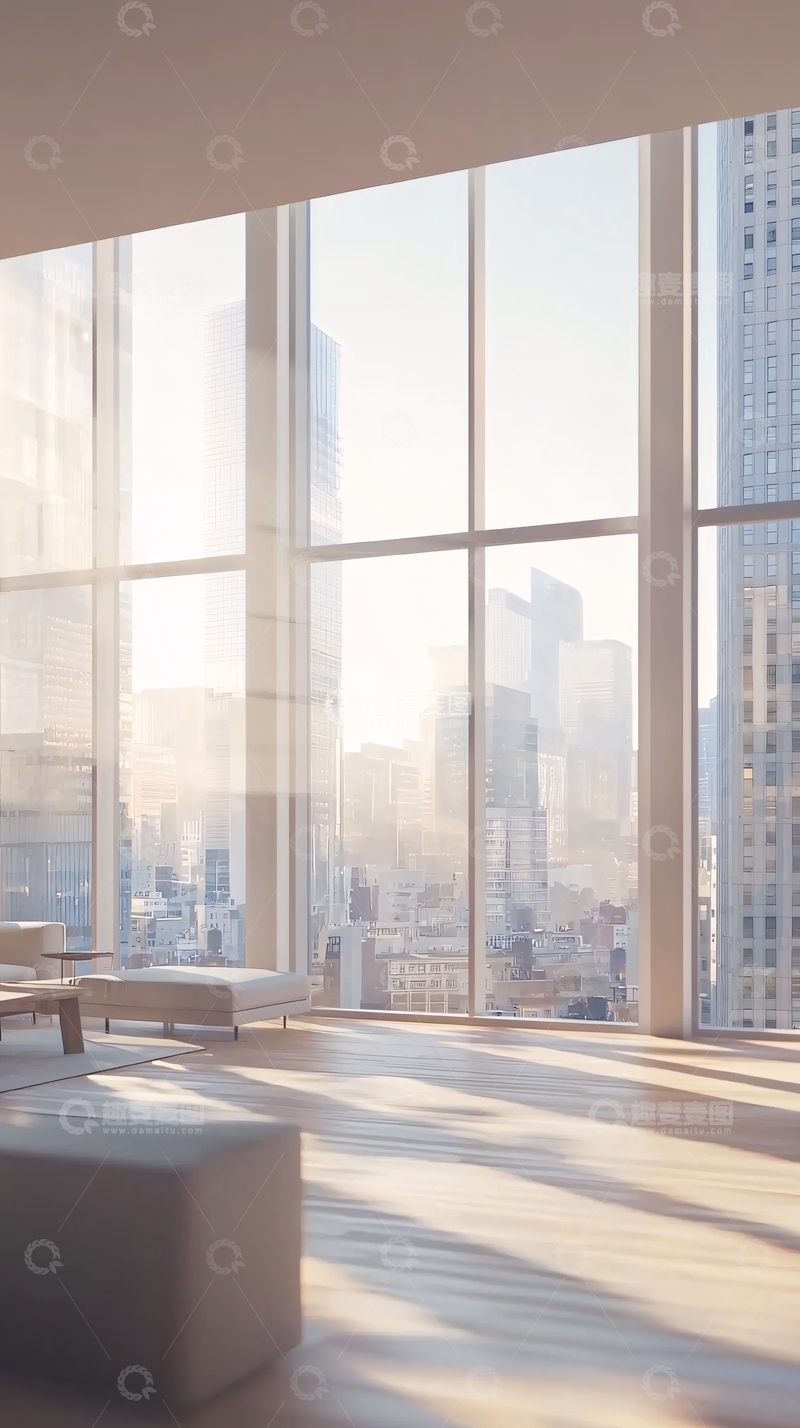 高清大图下载【趣麦麦图】落地窗城市景观