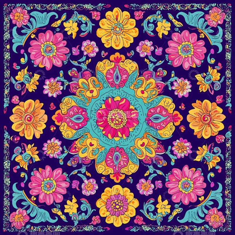 高清大图下载【趣麦麦图】绚丽花朵装饰图案