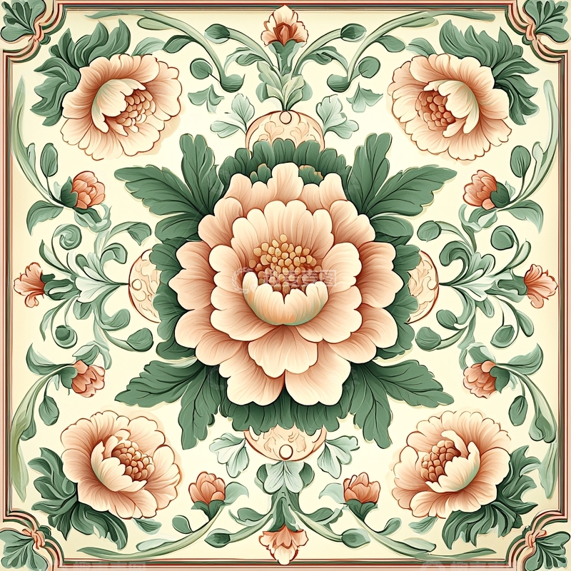 高清大图下载【趣麦麦图】盛开的牡丹花卉图案