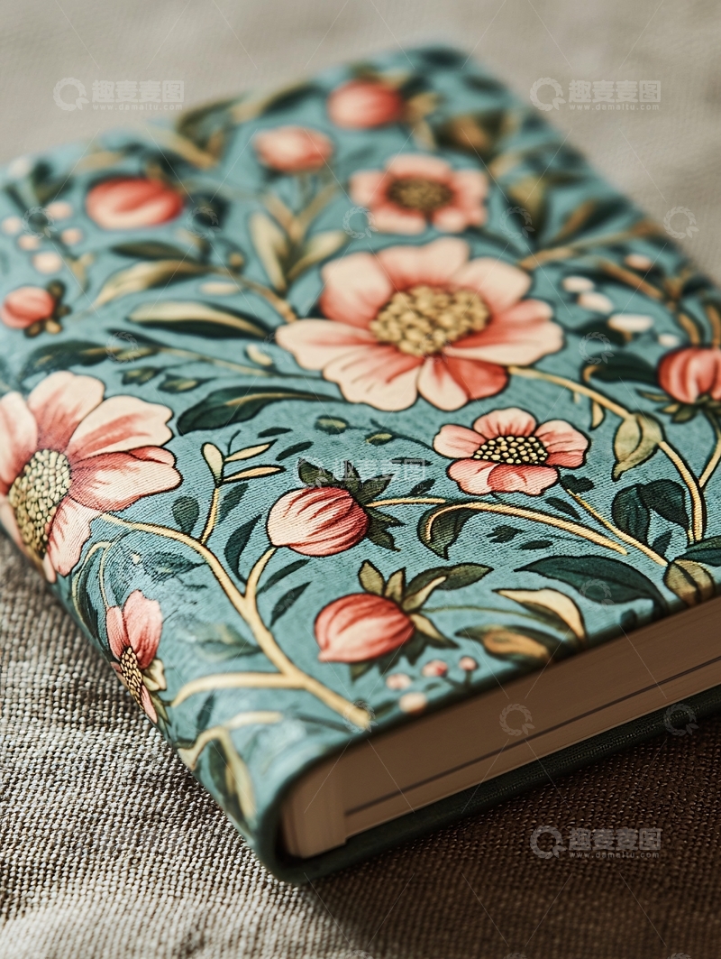 高清大图下载【趣麦麦图】花卉图案的笔记本