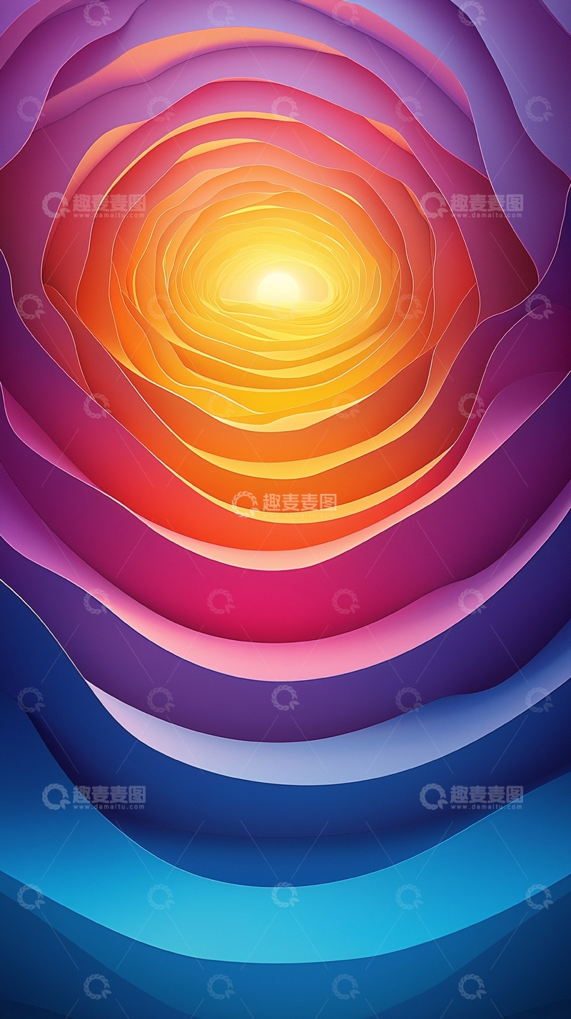 高清大图下载【趣麦麦图】多层色彩波浪隧道