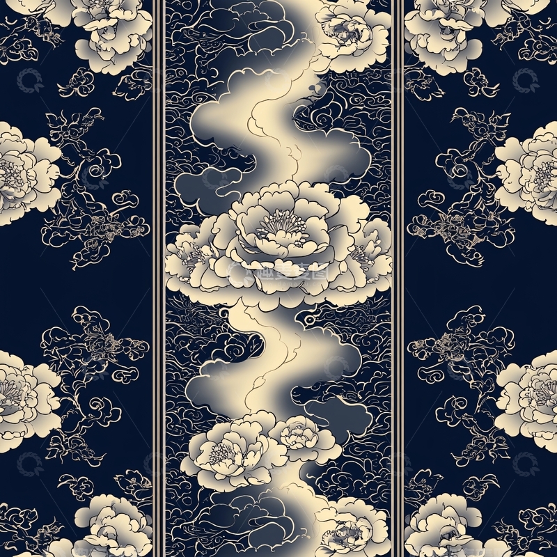 高清大图下载【趣麦麦图】水墨风牡丹纹理