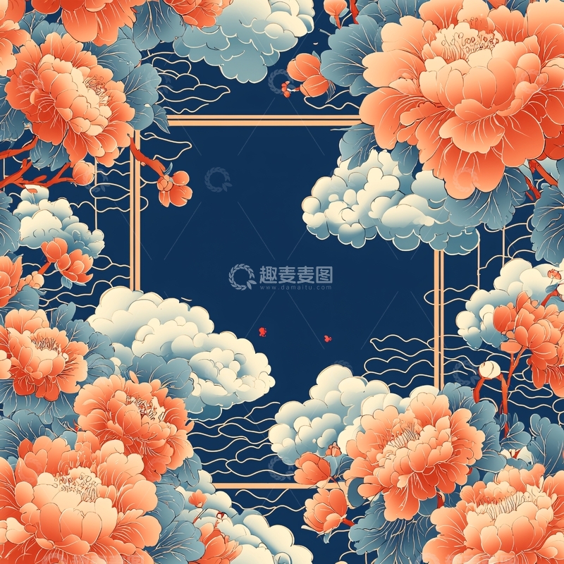 高清大图下载【趣麦麦图】水墨牡丹