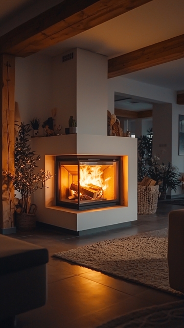现代简约壁炉设计
