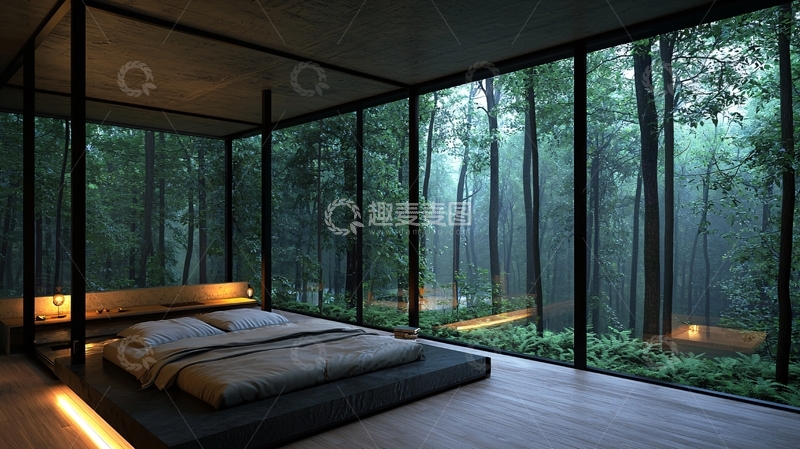高清大图下载【趣麦麦图】森林系卧室