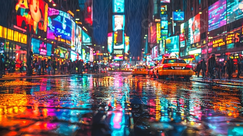 高清大图下载【趣麦麦图】纽约时代广场夜景