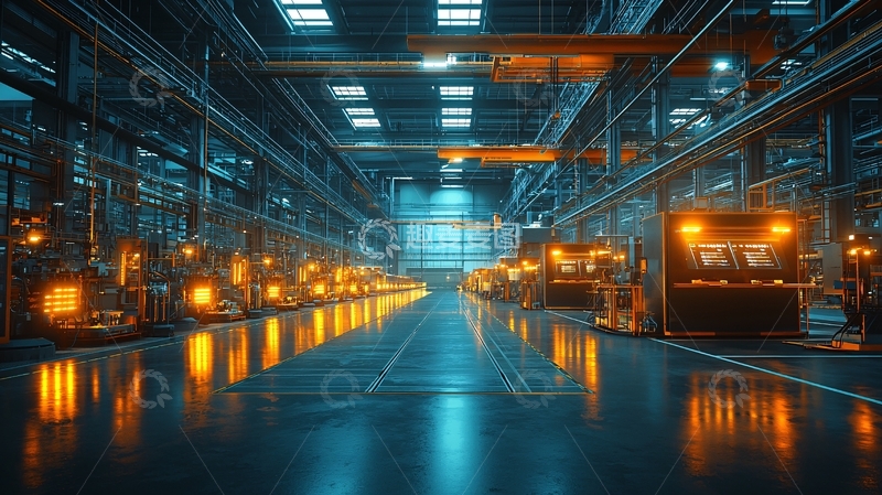 高清大图下载【趣麦麦图】未来工厂内部走廊