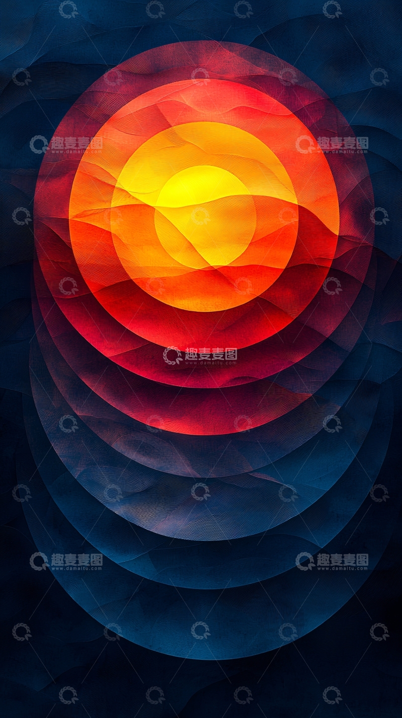 高清大图下载【趣麦麦图】同心圆渐变色彩背景