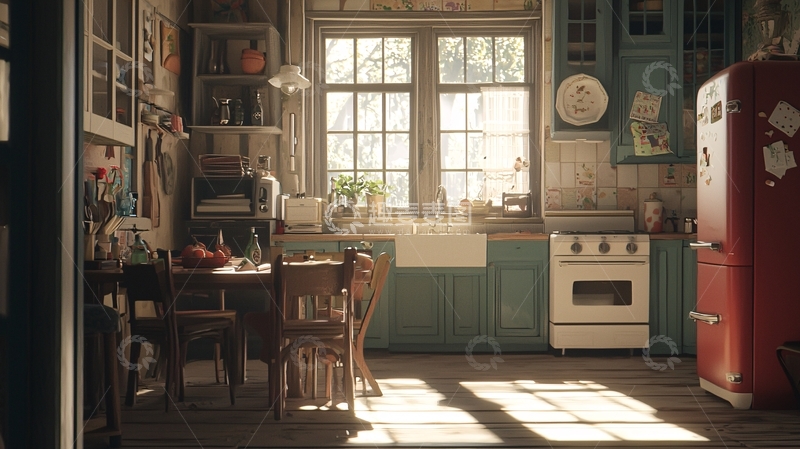 高清大图下载【趣麦麦图】复古老式厨房