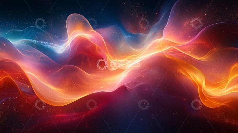 高清大图下载【趣麦麦图】抽象色彩流动曲线