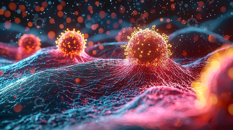 高清大图下载【趣麦麦图】细胞表面的病毒感染