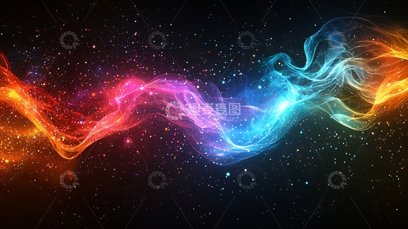 高清大图下载【趣麦麦图】绚丽星空光线流动