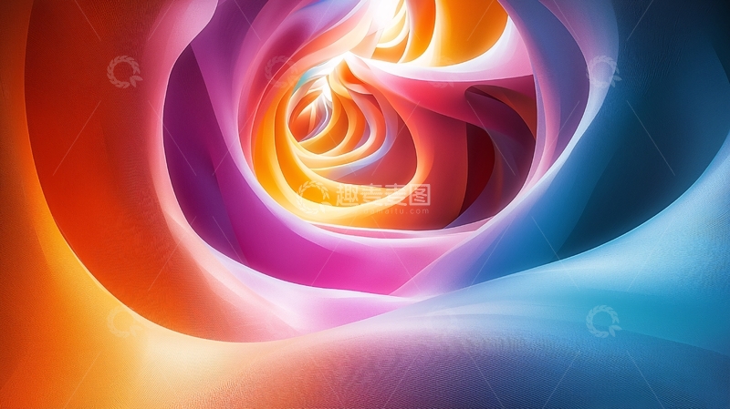高清大图下载【趣麦麦图】色彩斑斓的抽象漩涡