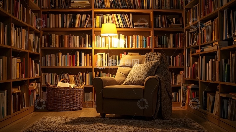 高清大图下载【趣麦麦图】温暖的书房