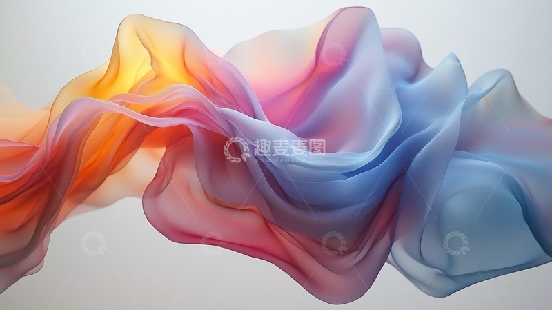高清大图下载【趣麦麦图】彩色飘逸丝绸面料