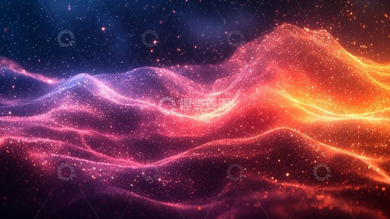 高清大图下载【趣麦麦图】绚丽星云山脉般的宇宙景象