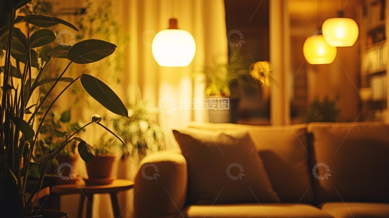 高清大图下载【趣麦麦图】温馨舒适的居家夜晚