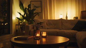 温馨舒适的夜晚客厅