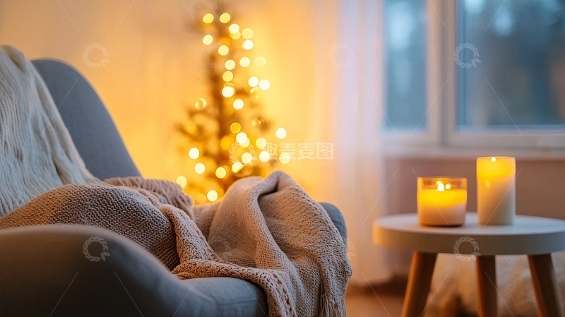 高清大图下载【趣麦麦图】温暖舒适的圣诞节家居场景
