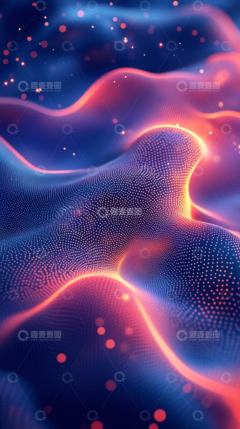 高清大图下载【趣麦麦图】抽象光线粒子流动