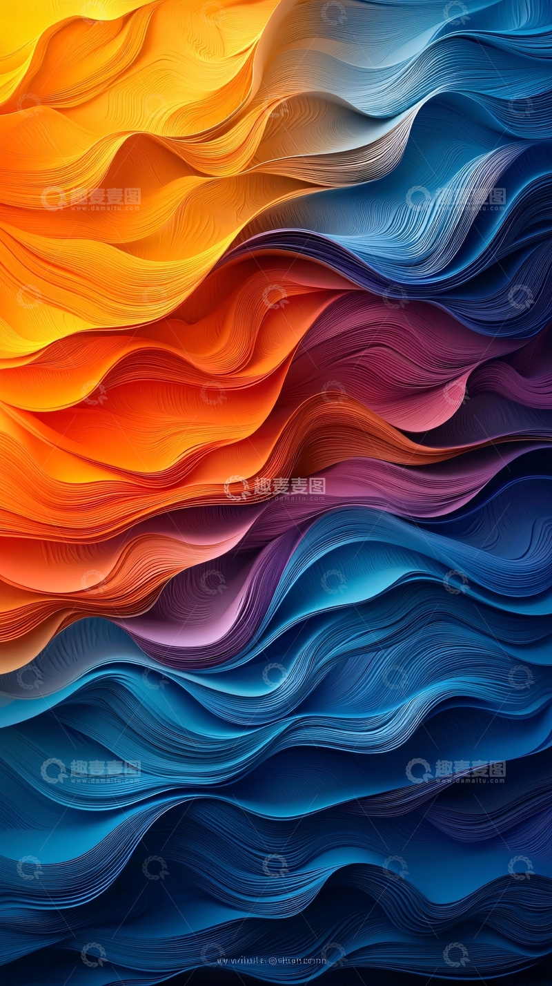 高清大图下载【趣麦麦图】抽象波浪