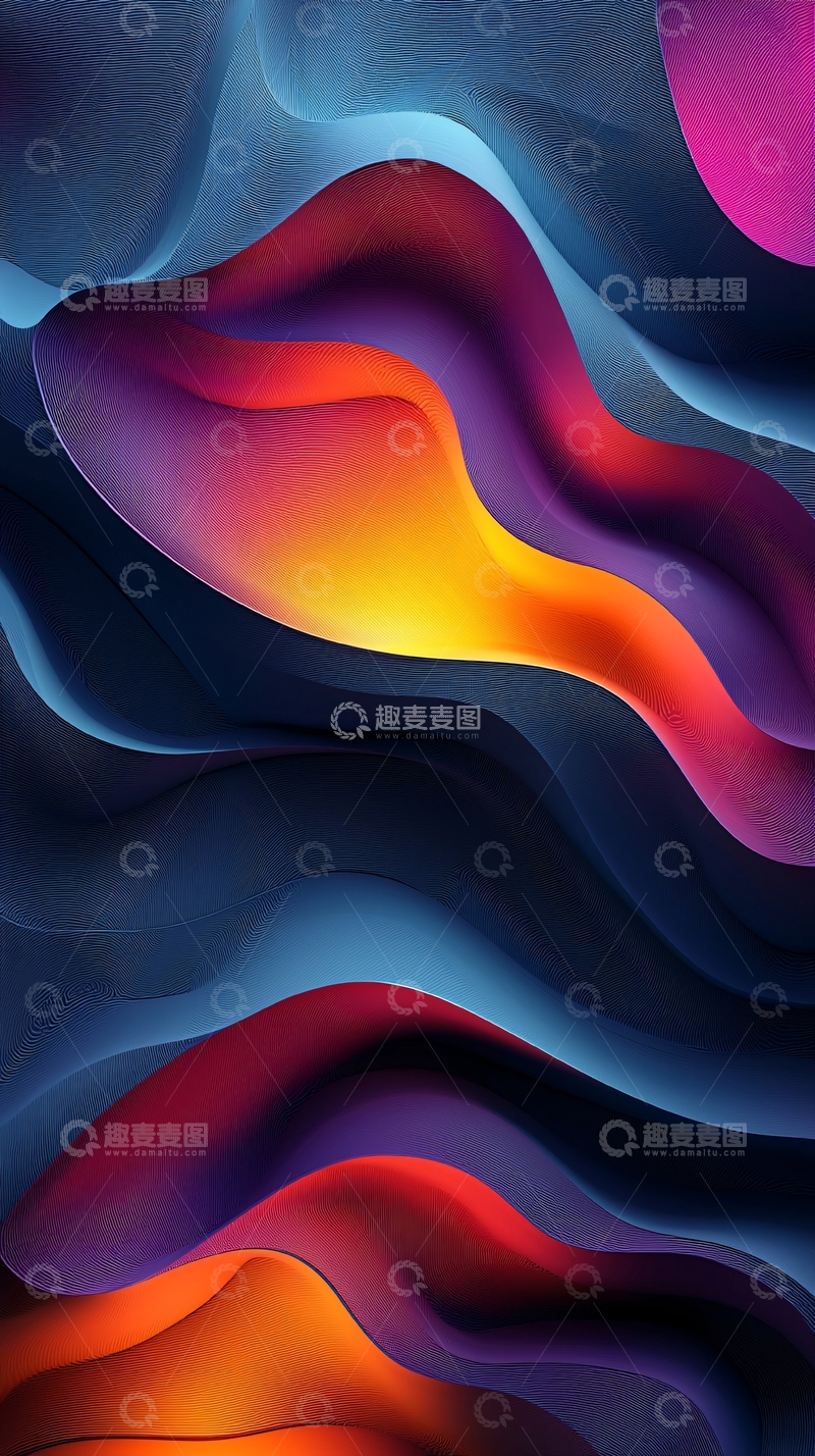 高清大图下载【趣麦麦图】彩色流体渐变抽象背景