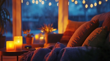 温馨舒适的夜晚客厅