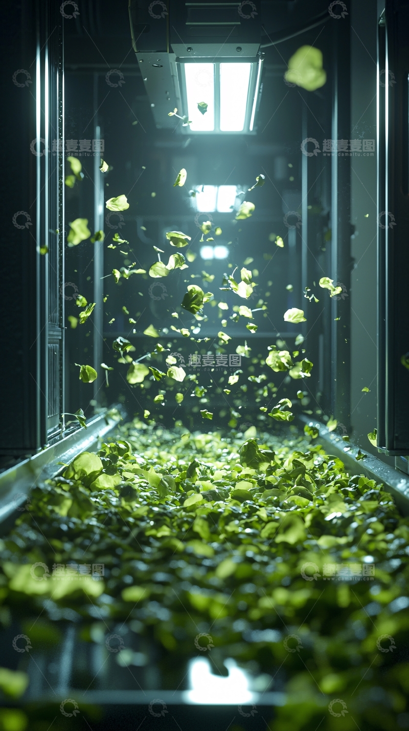 高清大图下载【趣麦麦图】绿叶蔬菜传送带