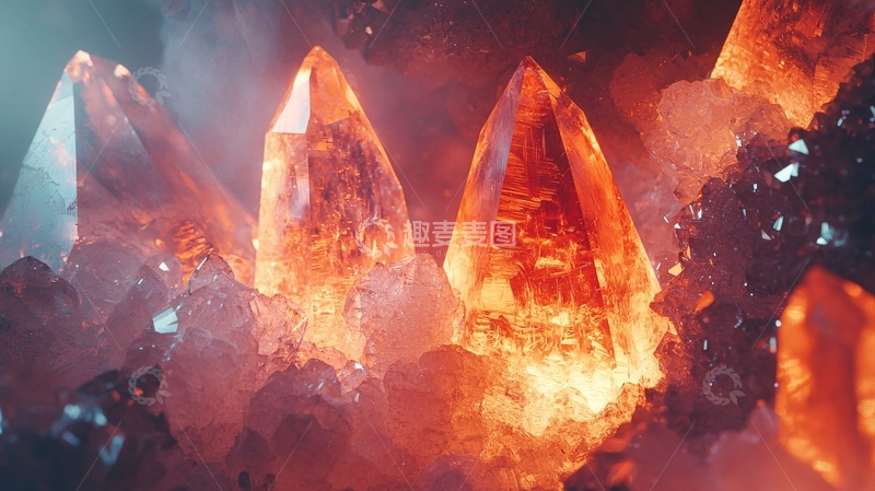 高清大图下载【趣麦麦图】神秘发光的红色晶体