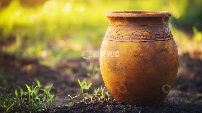 高清大图下载【趣麦麦图】田园风格陶罐
