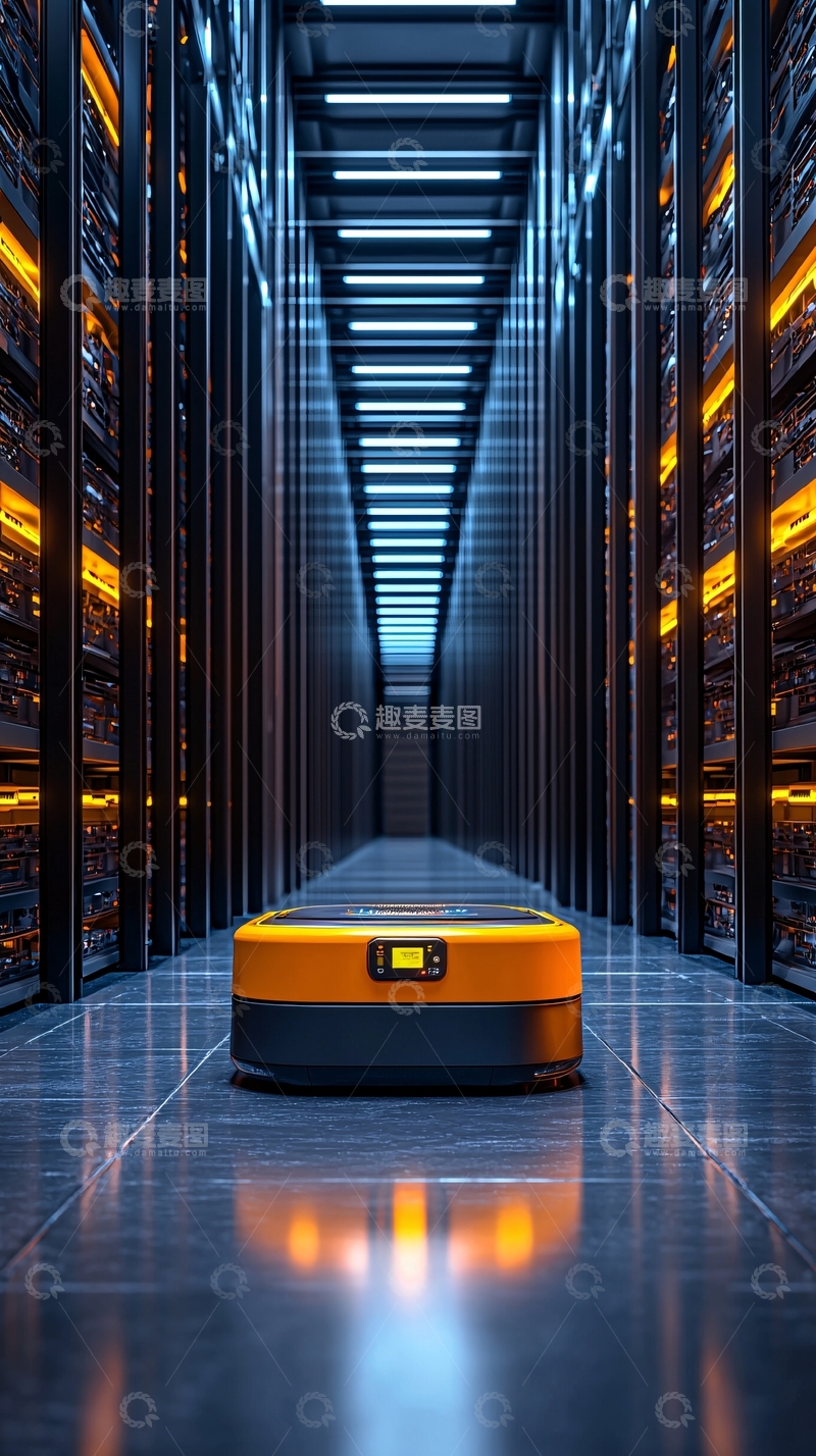 高清大图下载【趣麦麦图】数据中心自动导航机器人