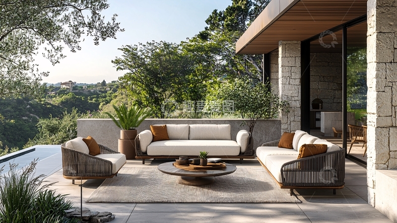 高清大图下载【趣麦麦图】豪华户外沙发休息区