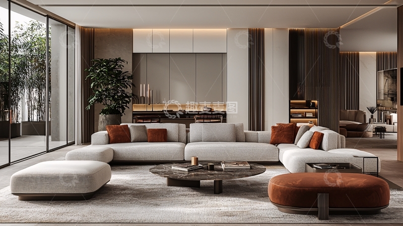 高清大图下载【趣麦麦图】奢华现代客厅
