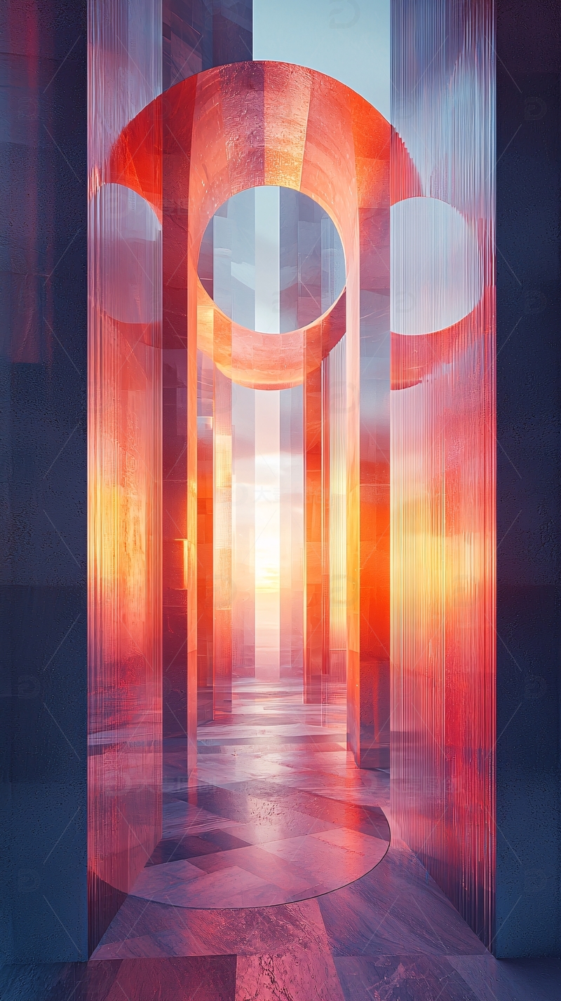 高清大图下载【趣麦麦图】抽象建筑艺术走廊