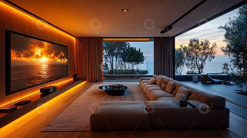 高清大图下载【趣麦麦图】海景别墅客厅