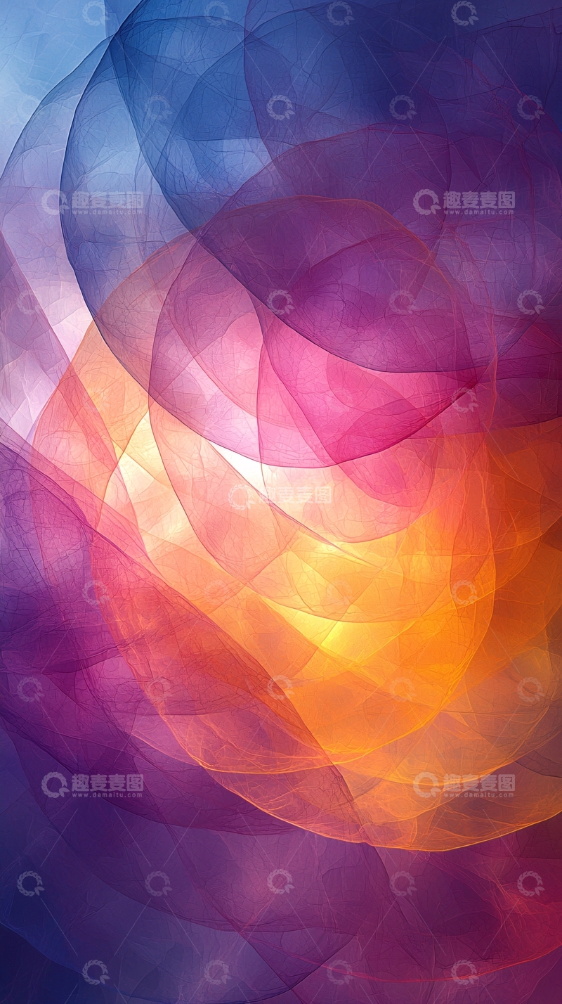 高清大图下载【趣麦麦图】抽象光晕曲线背景