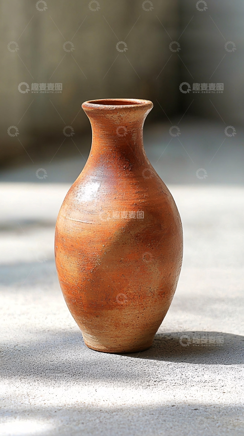 高清大图下载【趣麦麦图】棕色陶土花瓶