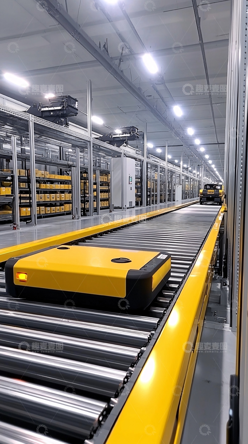 高清大图下载【趣麦麦图】自动化仓库的运输机器人