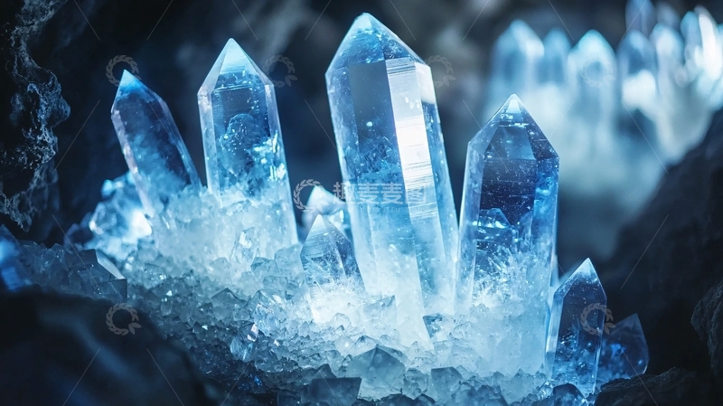 高清大图下载【趣麦麦图】蓝色水晶洞穴
