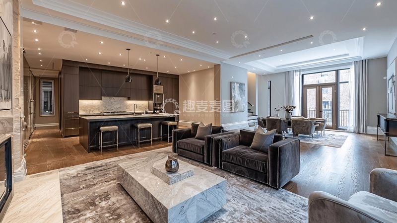 高清大图下载【趣麦麦图】宽敞明亮的现代客厅