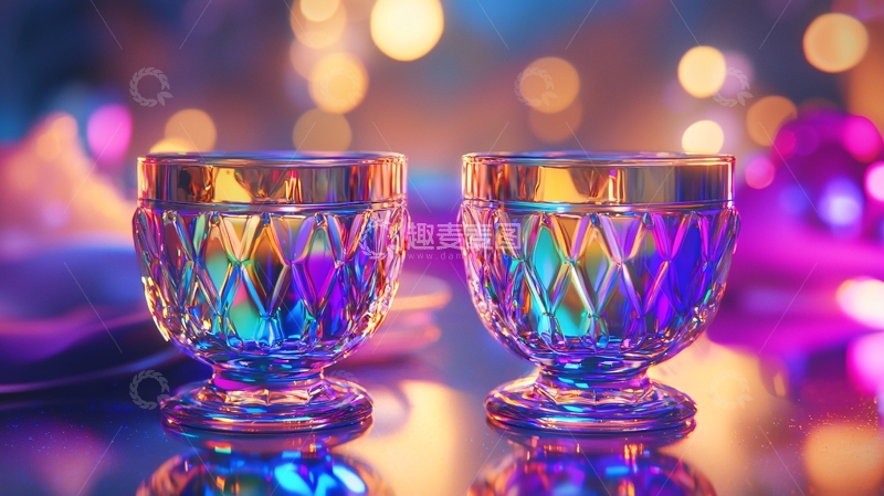 高清大图下载【趣麦麦图】彩色玻璃杯