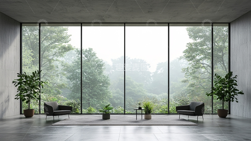 高清大图下载【趣麦麦图】现代简约落地窗内景