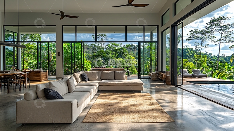 高清大图下载【趣麦麦图】豪华别墅客厅景观