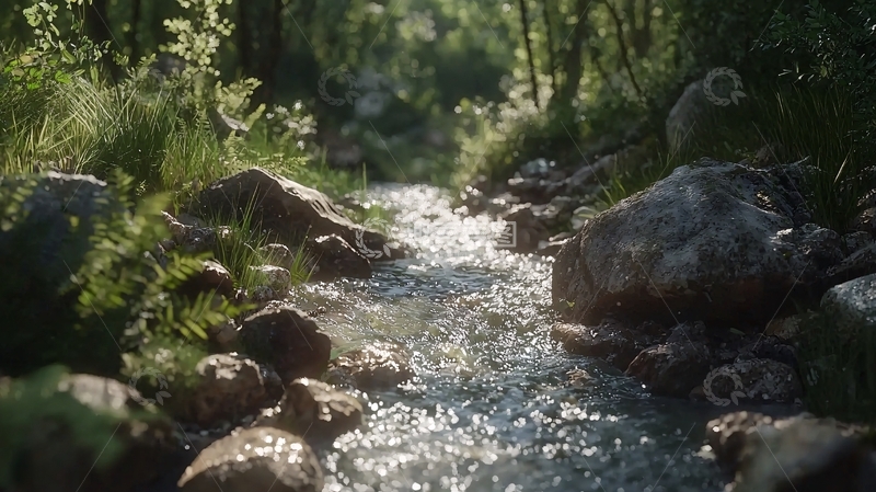 高清大图下载【趣麦麦图】森林溪流