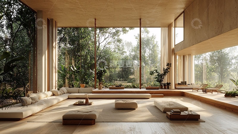 高清大图下载【趣麦麦图】极简日式风格客厅